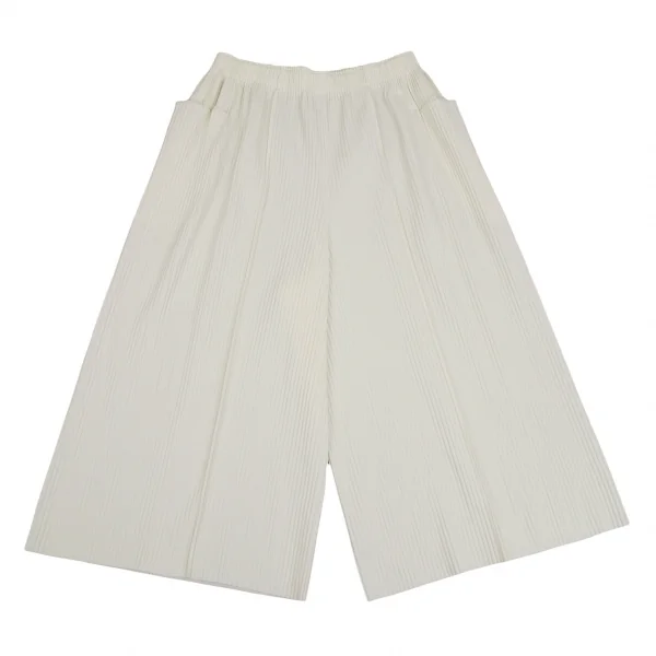 イッセイミヤケ ミーISSEY MIYAKE me A-POC INSIDE ファインニットプリーツワイドクロップドパンツ オフF K-109296_001