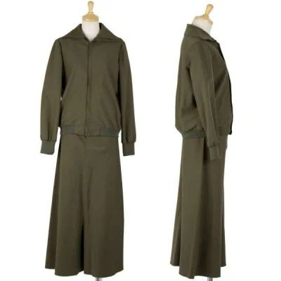 ヨウジヤマモト ファムyohji yamamoto FEMME ミリタリー風セットアップ カーキ