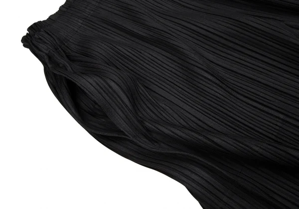 プリーツプリーズPLEATS PLEASE サイドスリットプリーツワイドパンツ 黒3 K-109320_003
