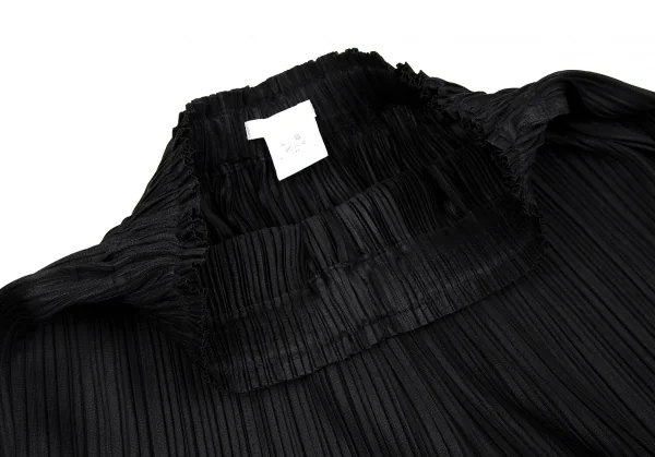プリーツプリーズPLEATS PLEASE サイドスリットプリーツワイドパンツ 黒3 K-109320_004