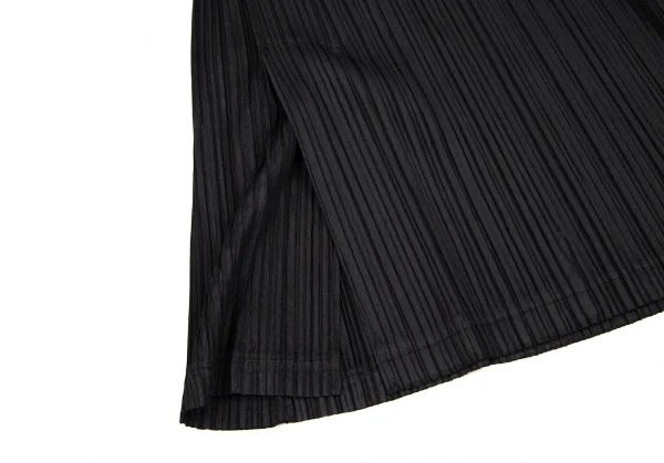 プリーツプリーズPLEATS PLEASE サイドスリットプリーツワイドパンツ 黒3 K-109320_006