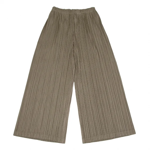 プリーツプリーズPLEATS PLEASE プリーツワイドパンツ ブラウン5 K-109321_001