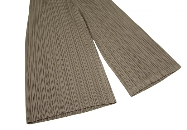 プリーツプリーズPLEATS PLEASE プリーツワイドパンツ ブラウン5 K-109321_005