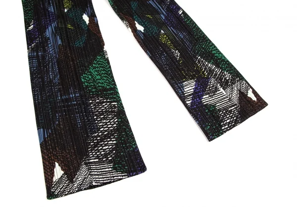 プリーツプリーズPLEATS PLEASE Andante グラフィックプリントプリーツパンツ 黒マルチ2 K-109324_004