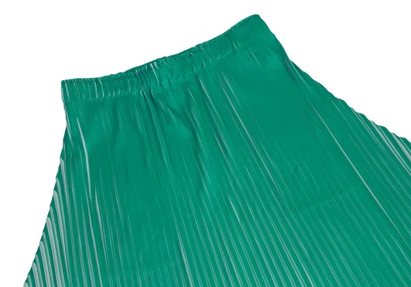 プリーツプリーズPLEATS PLEASE Alt Sunlight 製品プリントプリーツ変形スカートパンツ 緑オフ3 K-109325_003