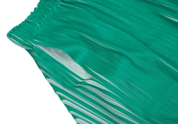 プリーツプリーズPLEATS PLEASE Alt Sunlight 製品プリントプリーツ変形スカートパンツ 緑オフ3 K-109325_005