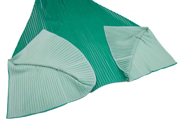 プリーツプリーズPLEATS PLEASE Alt Sunlight 製品プリントプリーツ変形スカートパンツ 緑オフ3 K-109325_007