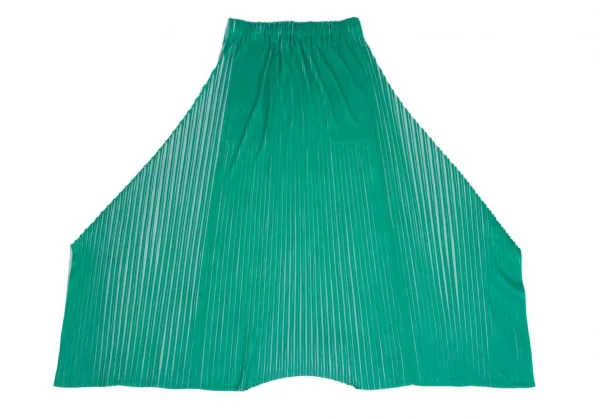 プリーツプリーズPLEATS PLEASE Alt Sunlight 製品プリントプリーツ変形スカートパンツ 緑オフ3 K-109325_008
