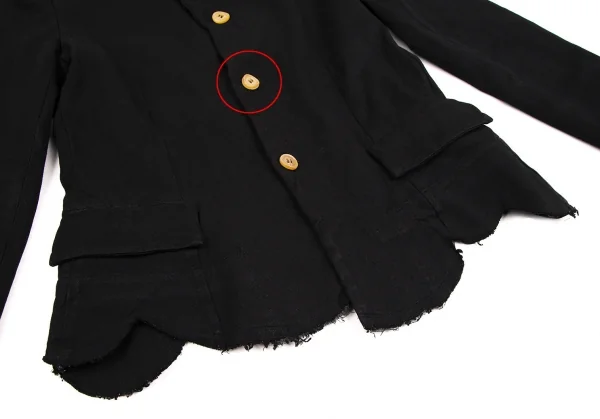 ローブドシャンブル コムデギャルソンrobe de chambre COMME des GARCONSエステル裾ラウンドカッティングジャケット 黒M K-109332_011