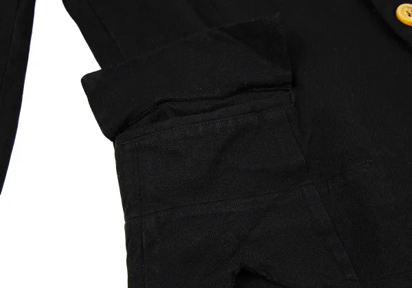 ローブドシャンブル コムデギャルソンrobe de chambre COMME des GARCONSエステル裾ラウンドカッティングジャケット 黒M K-109332_014