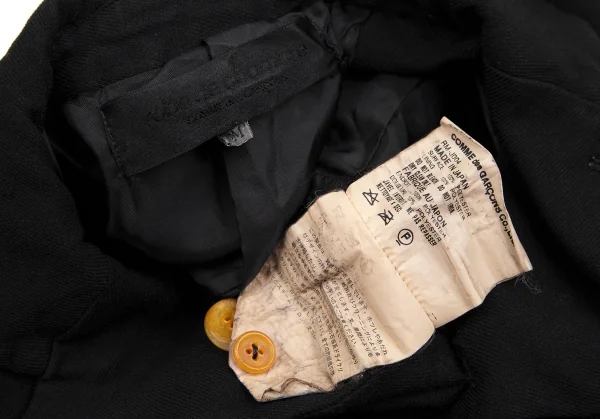 ローブドシャンブル コムデギャルソンrobe de chambre COMME des GARCONSエステル裾ラウンドカッティングジャケット 黒M K-109332_019