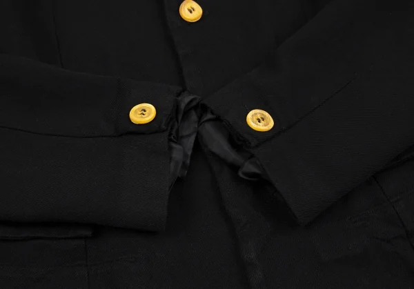 ローブドシャンブル コムデギャルソンrobe de chambre COMME des GARCONSエステル裾ラウンドカッティングジャケット 黒M K-109332_009