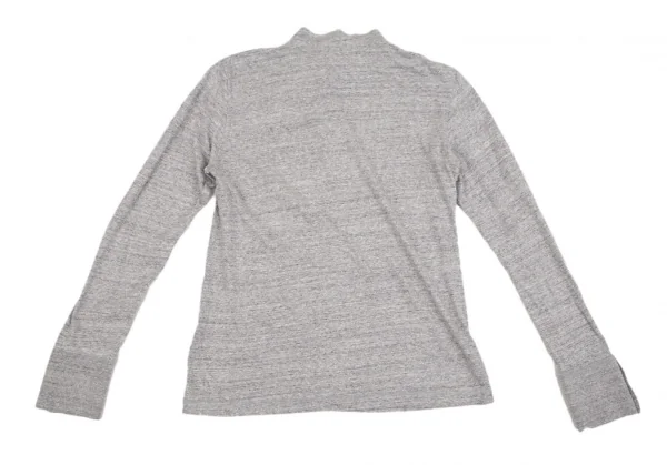 マドモアゼルノンノンMademoiselle NON NON ジャズネップスタンドカラー長袖ポロシャツ 杢グレー38M K-109347_012