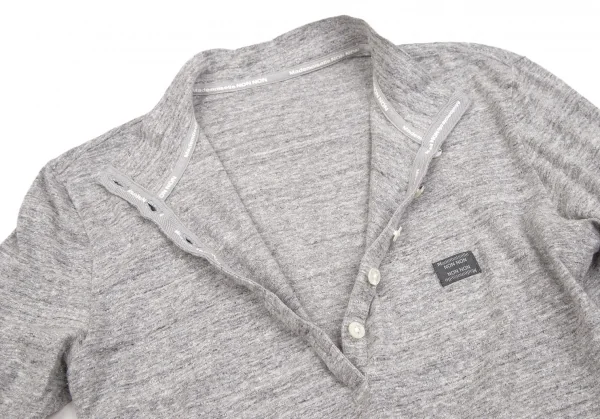 マドモアゼルノンノンMademoiselle NON NON ジャズネップスタンドカラー長袖ポロシャツ 杢グレー38M K-109347_006