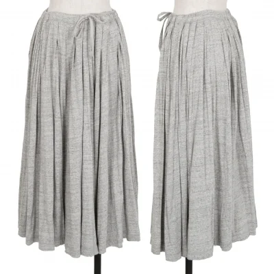 マドモアゼルノンノンMademoiselle NON NON ジャズネップギャザープリーツスカート 杢グレー