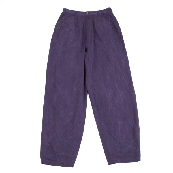 マドモアゼルノンノンMademoiselle NON NONシルクコットンダブルポケットパンツ 紫M K-109357_001