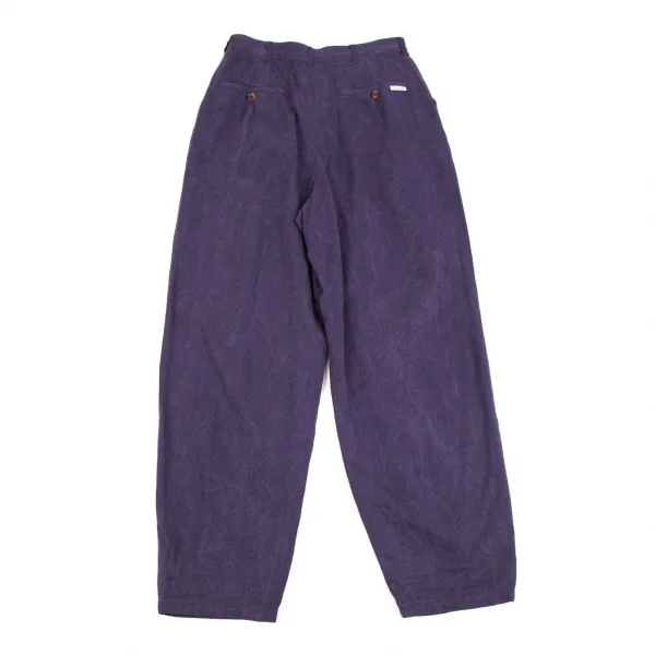 マドモアゼルノンノンMademoiselle NON NONシルクコットンダブルポケットパンツ 紫M K-109357_009