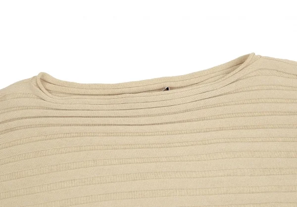 イッセイミヤケISSEY MIYAKE カシミヤ混アシンメトリーニット ベージュ2 K-109369_003