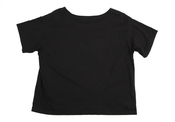イッセイミヤケISSEY MIYAKE コットン裁ち切りオフショルダーTシャツ 黒2 K-109372_007