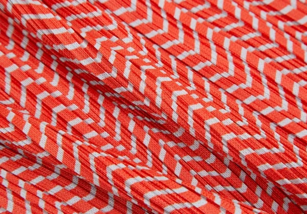 プリーツプリーズPLEATS PLEASE ジグザグボーダータンクトップ オレンジ3 K-109380_009