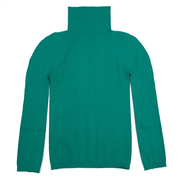 イッセイミヤケ ミーISSEY MIYAKE me タートルネックカッティングストレッチトップス 緑F K-109384_010