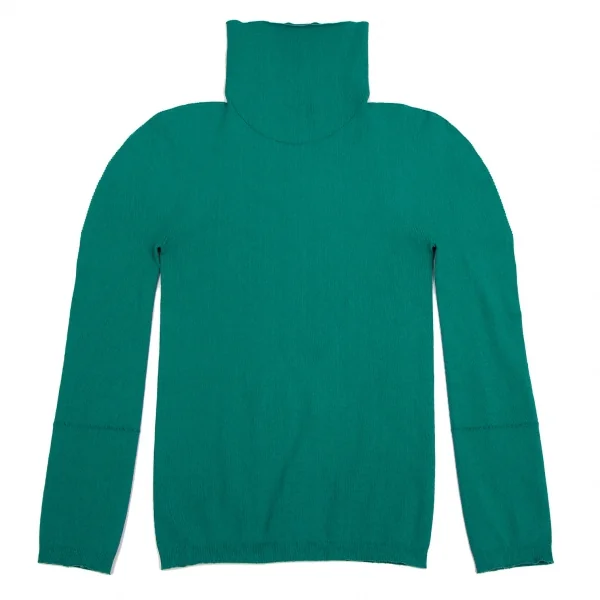 イッセイミヤケ ミーISSEY MIYAKE me タートルネックカッティングストレッチトップス 緑F K-109384_002
