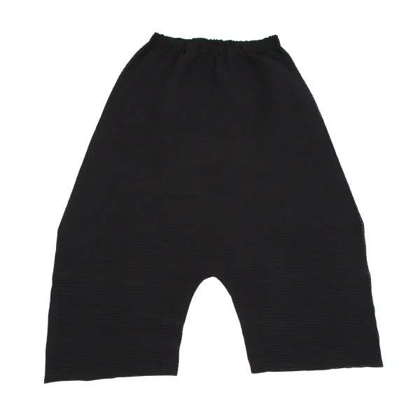 イッセイミヤケ ミーISSEY MIYAKE me ファインニット横プリーツサルエルパンツ 黒F K-109392_001
