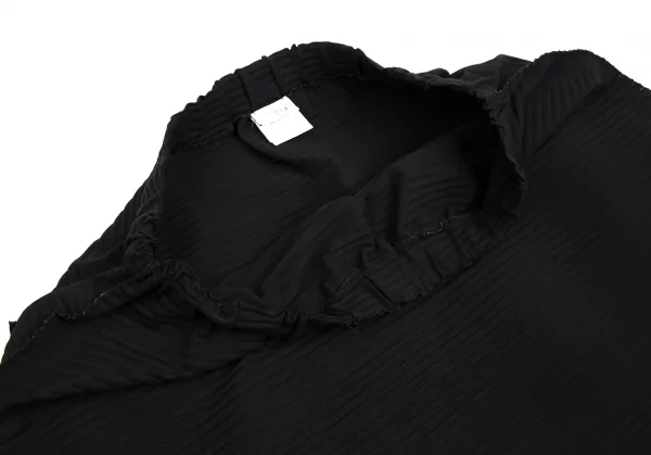 イッセイミヤケ ミーISSEY MIYAKE me ファインニット横プリーツサルエルパンツ 黒F K-109392_004