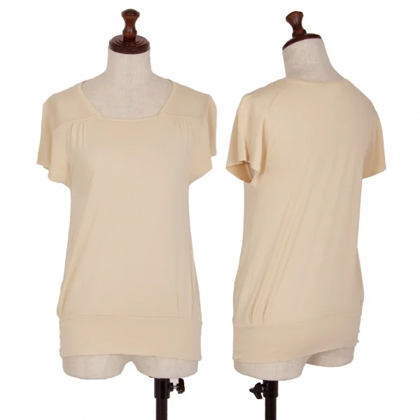 ドリスヴァンノッテンDRIES VAN NOTEN モダールスクエアネックカットソー ベージュS K-109407_001