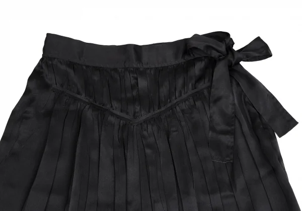 イッセイミヤケISSEY MIYAKE 裾ベロアギャザー切替スカート 黒2 K-109417_003