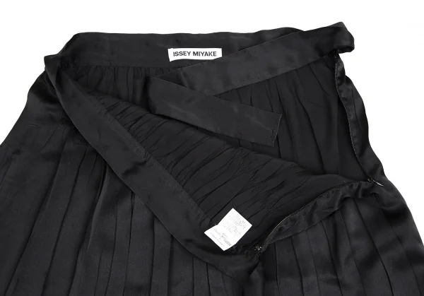 イッセイミヤケISSEY MIYAKE 裾ベロアギャザー切替スカート 黒2 K-109417_006