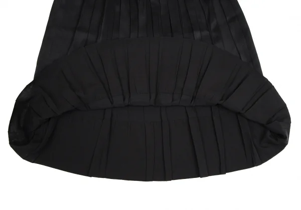 イッセイミヤケISSEY MIYAKE 裾ベロアギャザー切替スカート 黒2 K-109417_009