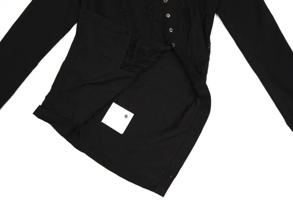 ジュンヤワタナベ コムデギャルソンJUNYA WATANABE COMME des GARCONS レース切替斜行デザイントップス 黒S K-109425_012