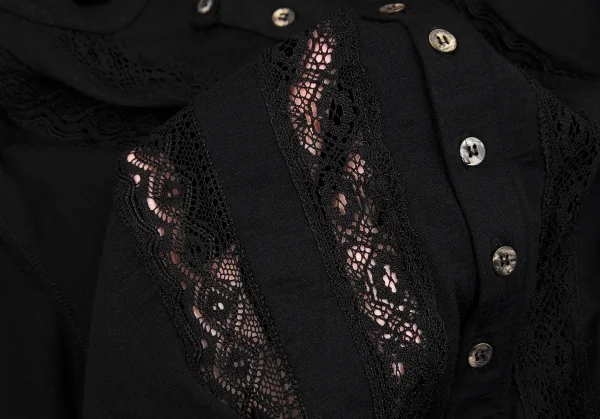 ジュンヤワタナベ コムデギャルソンJUNYA WATANABE COMME des GARCONS レース切替斜行デザイントップス 黒S K-109425_016