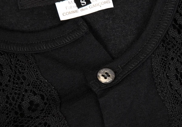 ジュンヤワタナベ コムデギャルソンJUNYA WATANABE COMME des GARCONS レース切替斜行デザイントップス 黒S K-109425_005