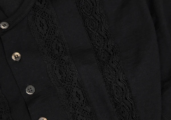ジュンヤワタナベ コムデギャルソンJUNYA WATANABE COMME des GARCONS レース切替斜行デザイントップス 黒S K-109425_006