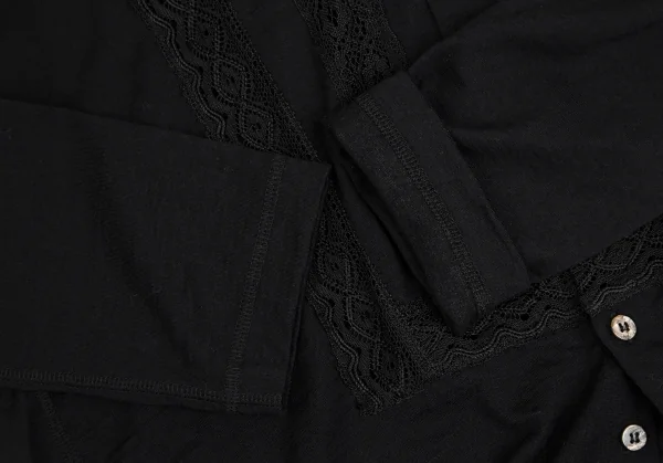 ジュンヤワタナベ コムデギャルソンJUNYA WATANABE COMME des GARCONS レース切替斜行デザイントップス 黒S K-109425_008