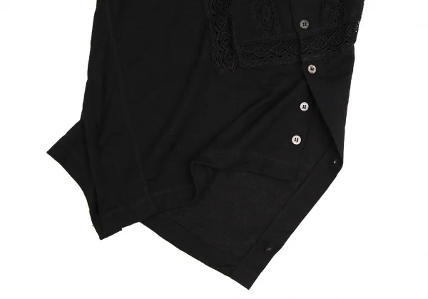 ジュンヤワタナベ コムデギャルソンJUNYA WATANABE COMME des GARCONS レース切替斜行デザイントップス 黒S K-109425_009