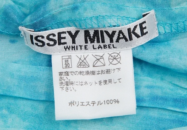 イッセイミヤケ ホワイトレーベルISSEY MIYAKE WHITELABEL 水彩プリントシワプリーツ半袖シャツ 青2 K-109428_019