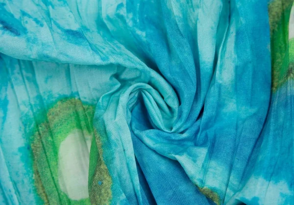 イッセイミヤケ ホワイトレーベルISSEY MIYAKE WHITELABEL 水彩プリントシワプリーツセットアップ 青2 K-109430_018