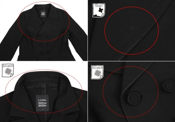 リミフゥLIMI feu ポリダブルブレストジャケット 黒S K-109438_003