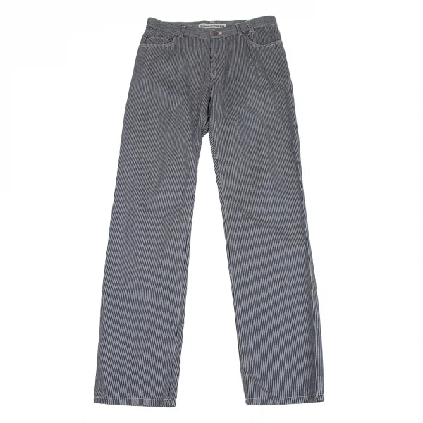 マドモアゼルノンノンMademoiselle NON NONコットンヒッコリーストライプパンツ 白紺M K-109444_001