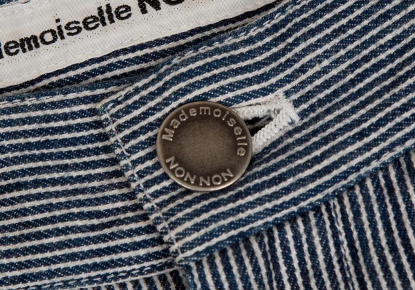 マドモアゼルノンノンMademoiselle NON NONコットンヒッコリーストライプパンツ 白紺M K-109444_003