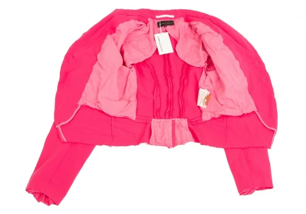 コムデギャルソンCOMME des GARCONSポリ縮裾裁ち切りショートジャケット ピンクM K-109468_012