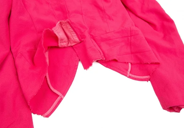 コムデギャルソンCOMME des GARCONSポリ縮裾裁ち切りショートジャケット ピンクM K-109468_014