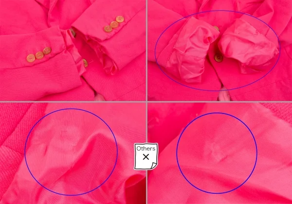 コムデギャルソンCOMME des GARCONSポリ縮裾裁ち切りショートジャケット ピンクM K-109468_009