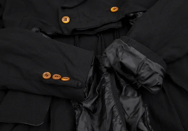 コムデギャルソンAD2001数字テキスタイルシャーリング燕尾ジャケット 白黒 コムデギャルソンAD2001数字テキスタイルシャーリング燕尾