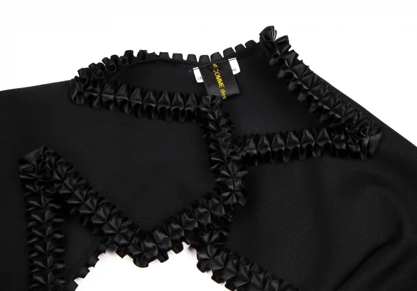 コムデギャルソンCOMME des GARCONS フリルパイピング付け襟 黒S K-109497_003