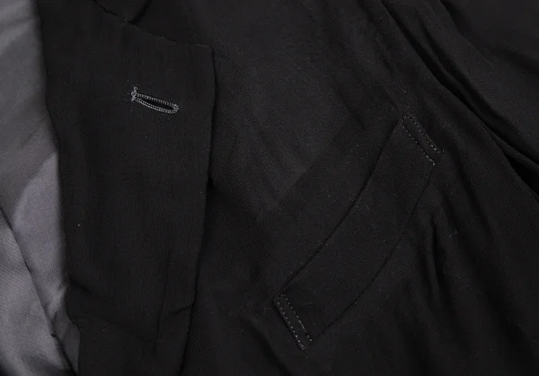 ローブドシャンブル コムデギャルソンrobe de chambre COMME des GARCONSラウンドヘムカットシフォンロングジャケット 黒M K-109502_005