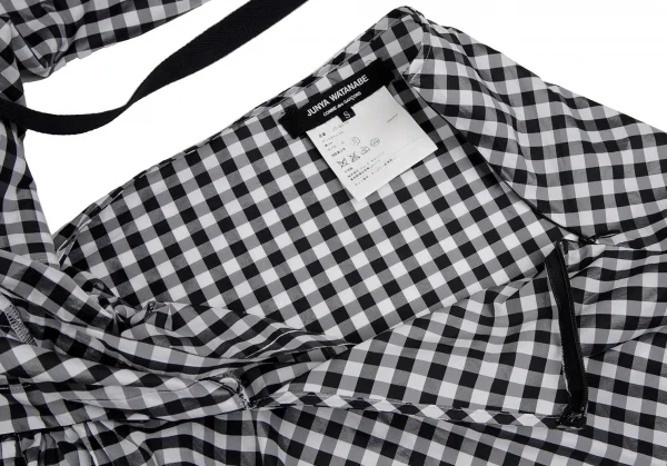ジュンヤワタナベ コムデギャルソンJUNYA WATANABE COMME des GARCONS ポリシルクギンガムチェックレイヤーラップスカート 白黒S K-109505_010